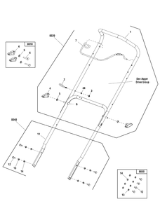 Handles And Controls Group Diagram and Parts List for SS22EL (1697350-00)(2020) Briggs and Stratton Snow Blower